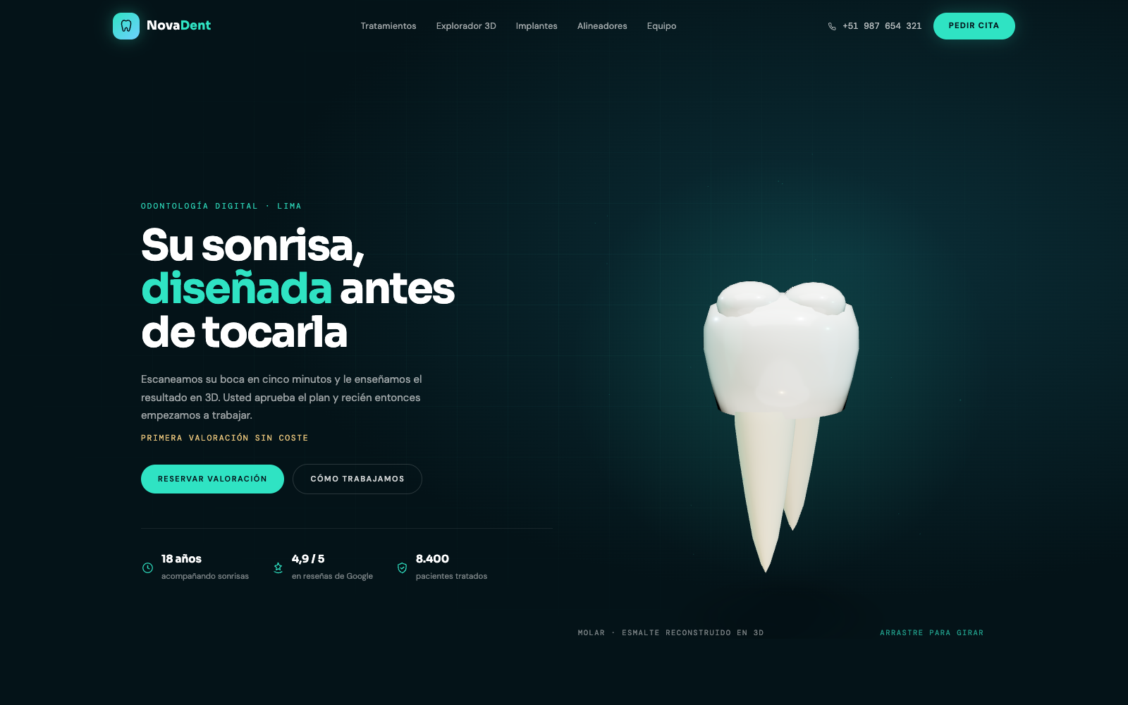 Captura del sitio web de Dental Studio