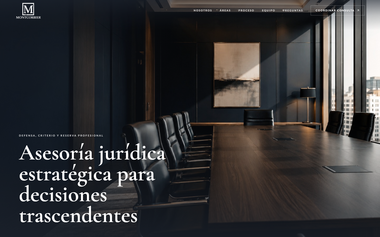 Captura de la Landing Page de Montcorbier